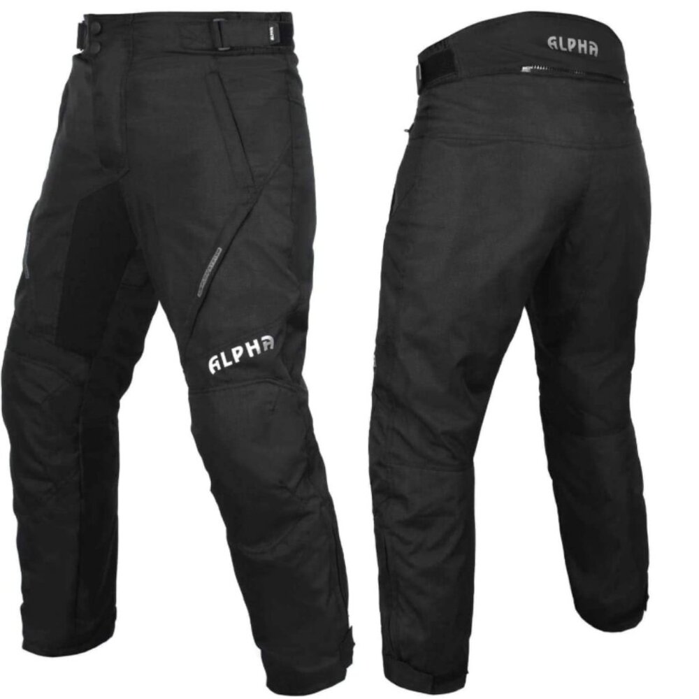 Alpha Unisex Adult  Air Series Motorcycle Pants Black Waist 30"-32" Inseam 34"